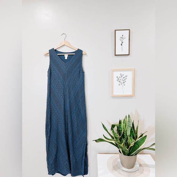 Chico’s Lace Blue Maxi Dress - Picture 3 of 6